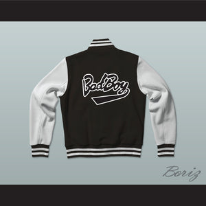 Bad Boy Entertainment Black Varsity Letterman Jacket-Style Sweatshirt