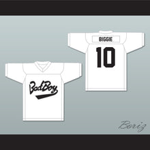 Load image into Gallery viewer, Biggie Smalls 10 Bad Boy White Football Jersey