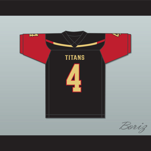 Bailey Zappe 4 Victoria East High School Titans Black Football Jersey 1