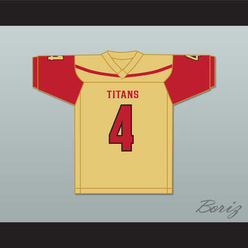 Bailey Zappe 4 Victoria East High School Titans Old Gold Football Jersey 2