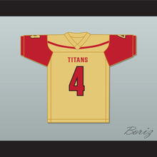 Load image into Gallery viewer, Bailey Zappe 4 Victoria East High School Titans Old Gold Football Jersey 1