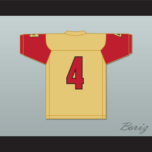 Bailey Zappe 4 Victoria East High School Titans Old Gold Football Jersey 1