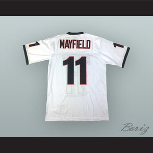Baker Mayfield 11 Lake Travis High School Cavaliers White Football Jersey