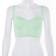 Load image into Gallery viewer, Bangniweigou Boob Push Up Camisole Mint Color Sexy Square Collar Sleeveless Bandage Crop Top Yellow Tank Vest Summer Clubwear