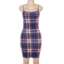 Load image into Gallery viewer, Bangniweigou Retro Plaid Mini Dress Women 90s Street Spaghetti Strap Grid Summer Dress 2019 Checked Sundress Party Short Sheath
