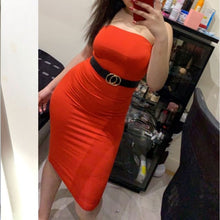Load image into Gallery viewer, Bangniweigou Sexy Off Shoulder Tube Dress Summer Women Black White Basic Bodycon Sundress Strapless Stretchy Bandage Robe Femme