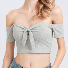 Load image into Gallery viewer, Bangniweigou Sexy Zip Up Knit Crop Top Tshirt Women Autumn Casual Short Sleeve Work Out T Shirt White Black Mujer