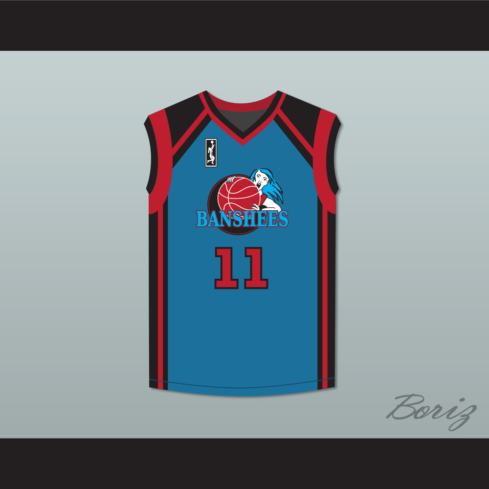 Kim Wayans Latisha Jansen 11 Charlotte Banshees Away Basketball Jersey with WUBA Patch Juwanna Mann