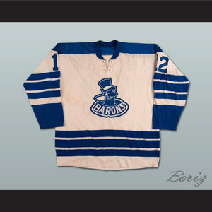 Barrie Meissner 12 Cleveland Barons Hockey Jersey