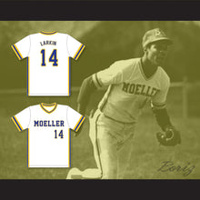 Load image into Gallery viewer, Barry Larkin 14 Archbishop Moeller High School Crusaders White Baseball Jersey 2