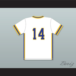 Barry Larkin 14 Archbishop Moeller High School Crusaders White Baseball Jersey 1