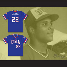 Load image into Gallery viewer, Barry Larkin 22 1984 USA Team Blue Baseball Jersey