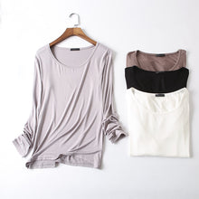 Load image into Gallery viewer, Basic T Shirt Women Long Sleeve Womens Tops Spring Autumn Tee Shirt Women Korean Style T-Shirt Cotton New Plus Size Tshirt D107