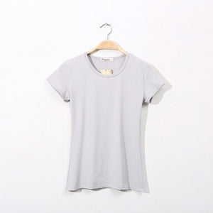 Basic T-Shirt Women Short Sleeve O-Neck Casual Camiseta Feminina Black White Summer Solid Color T Shirt Slim Tee Shirt