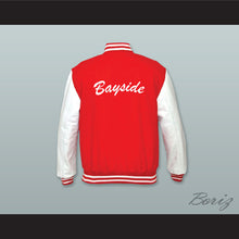 Load image into Gallery viewer, Bayside Tigers High School Red Wool and White Lab Leather Varsity Letterman Jacket