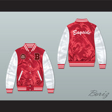 Load image into Gallery viewer, Bayside Tigers Red/ White Varsity Letterman Satin Bomber Jacket