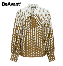 Load image into Gallery viewer, BeAvant Polka Dot Ladies OL Blouses Spring Long Sleeve Neck Tie Chiffon Blouse Shirts Elegant Women 2020 Casual Blusa Tops Chic