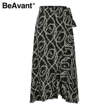 Load image into Gallery viewer, BeAvant Zebra stripe women midi skirt High waist straight animal print female bottom skirt Leisure party night club ladies skirt