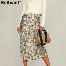 Load image into Gallery viewer, BeAvant Zebra stripe women midi skirt High waist straight animal print female bottom skirt Leisure party night club ladies skirt