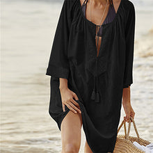 Load image into Gallery viewer, Beach Cover up Cotton Kaftan Pareos de Playa Mujer Beach wear Sarong cover up Beach Woman Pocket Bikini Cover up Tunics