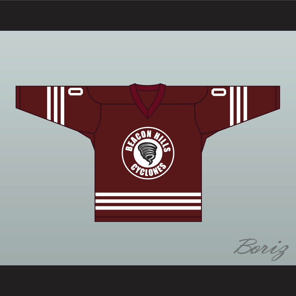 Derek Hale 00 Beacon Hills Cyclones Hockey Jersey Teen Wolf TV Series Maroon