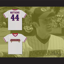 Load image into Gallery viewer, Gus Matthews 44 Benchwarmers Pinstriped Baseball Jersey