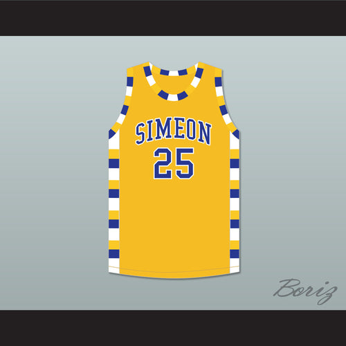 Ben 'Benji' Wilson 25 Simeon Career Academy Wolverines Yellow Gold Basketball Jersey