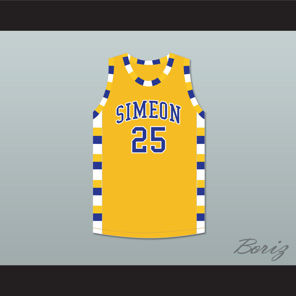 Ben 'Benji' Wilson 25 Simeon Career Academy Wolverines Yellow Gold Basketball Jersey