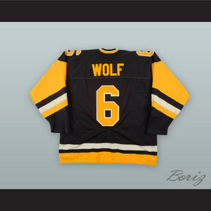 Bennett Wolf 6 Erie Blades Black Hockey Jersey