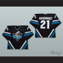 Load image into Gallery viewer, Benoit Arsenault 21 Rimouski Oceanic Navy Blue Hockey Jersey