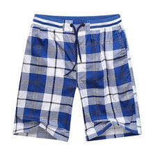 Load image into Gallery viewer, Bermuda Male Hot 2020 Summer Elastic Waist Mens Plaid Shorts Classic Design Breeches Cotton Casual Beach Short Pants Big Size 44