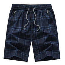Load image into Gallery viewer, Bermuda Male Hot 2020 Summer Elastic Waist Mens Plaid Shorts Classic Design Breeches Cotton Casual Beach Short Pants Big Size 44