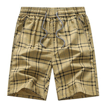 Load image into Gallery viewer, Bermuda Male Hot 2020 Summer Elastic Waist Mens Plaid Shorts Classic Design Breeches Cotton Casual Beach Short Pants Big Size 44