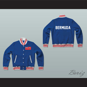Bermuda Varsity Letterman Jacket-Style Sweatshirt