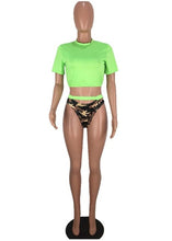 Load image into Gallery viewer, Beyprern Fashion Neon Green Army Triangle Beach Sets Summer Womens High Waisted Camouflage Beach Suits Two Pieces Wholesale