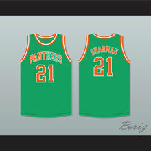 Load image into Gallery viewer, Bill Sharman 21 Porterville High School Panthers Green Basketball Jersey 1
