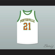 Load image into Gallery viewer, Bill Sharman 21 Porterville High School Panthers White Basketball Jersey 2