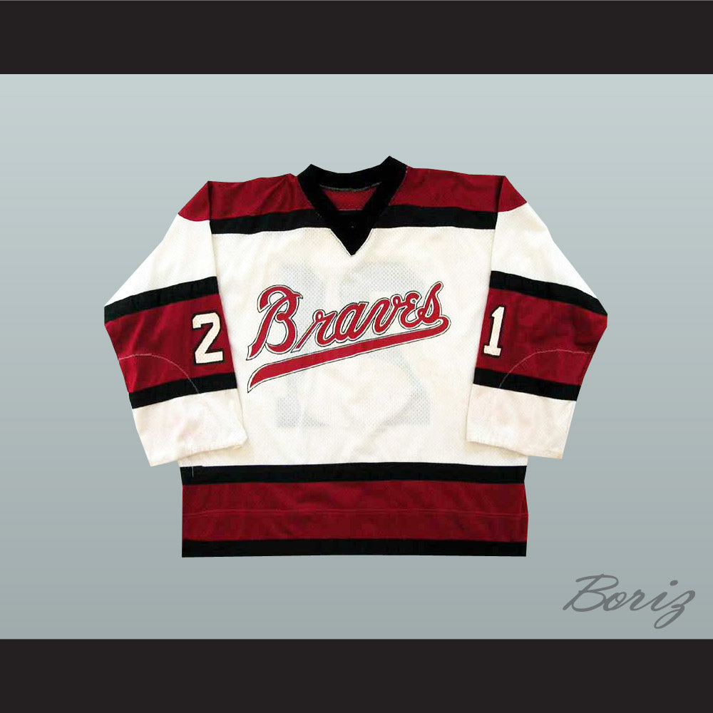 Bill Corkery 21 Boston Braves White Hockey Jersey