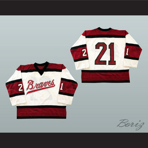 Bill Corkery 21 Boston Braves White Hockey Jersey