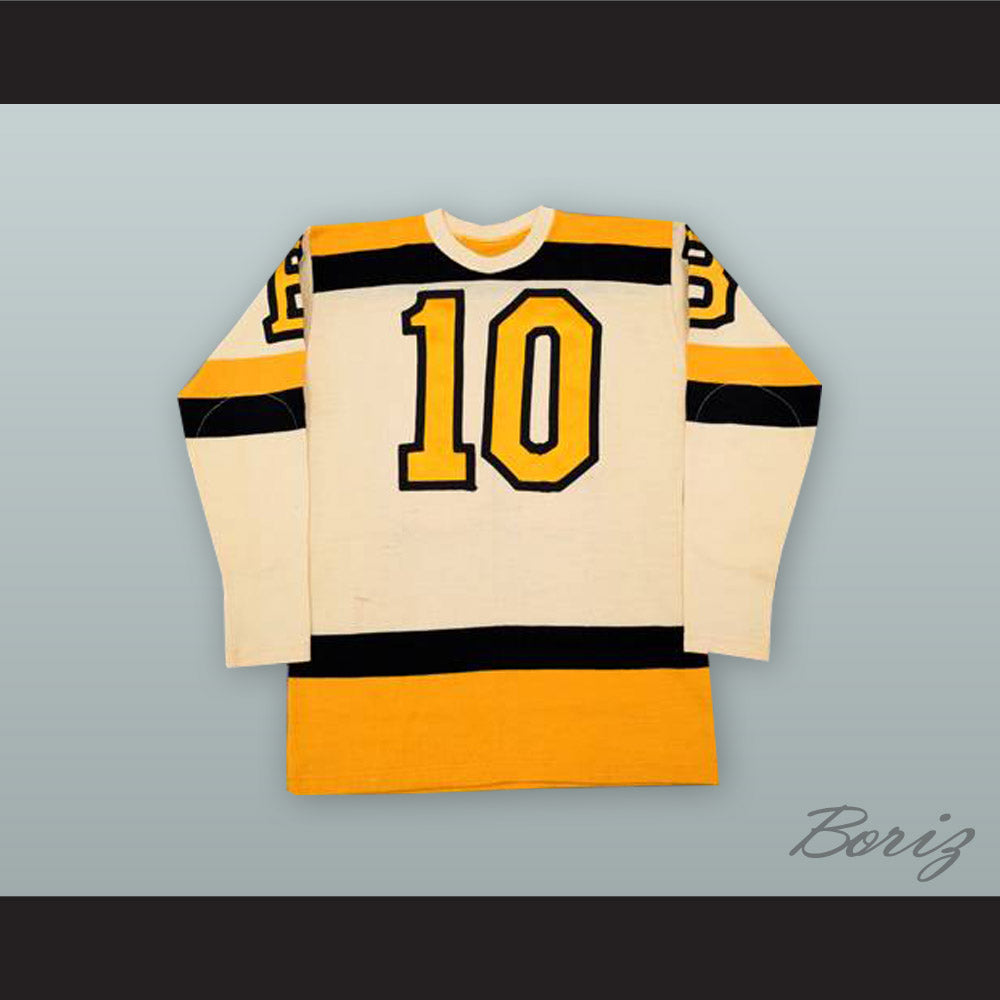 Bill Cowley 10 Boston White Hockey Jersey