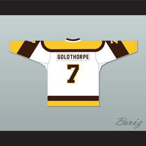 Bill 'Goldie' Goldthorpe 7 Binghamton Broome Dusters White Hockey Jersey