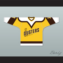 Load image into Gallery viewer, Bill 'Goldie' Goldthorpe 7 Binghamton Broome Dusters Yellow Hockey Jersey