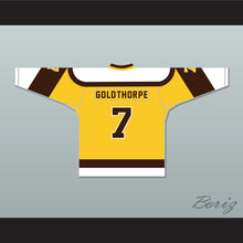 Load image into Gallery viewer, Bill 'Goldie' Goldthorpe 7 Binghamton Broome Dusters Yellow Hockey Jersey