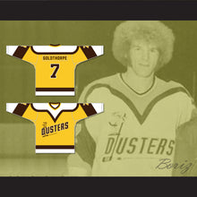 Load image into Gallery viewer, Bill 'Goldie' Goldthorpe 7 Binghamton Broome Dusters Yellow Hockey Jersey