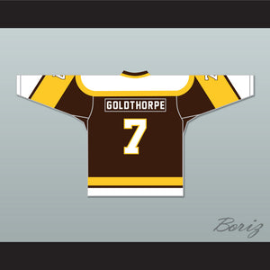 Bill 'Goldie' Goldthorpe 7 Binghamton Broome Dusters Brown Hockey Jersey 2