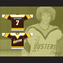 Load image into Gallery viewer, Bill &#39;Goldie&#39; Goldthorpe 7 Binghamton Broome Dusters Brown Hockey Jersey 2
