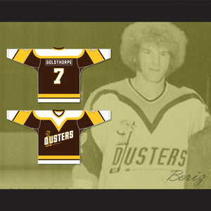 Bill 'Goldie' Goldthorpe 7 Binghamton Broome Dusters Brown Hockey Jersey 2