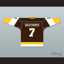 Load image into Gallery viewer, Bill &#39;Goldie&#39; Goldthorpe 7 Binghamton Broome Dusters Brown Hockey Jersey 3