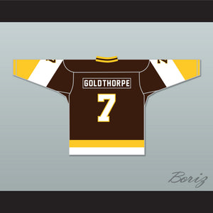 Bill 'Goldie' Goldthorpe 7 Binghamton Broome Dusters Brown Hockey Jersey 3