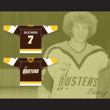 Load image into Gallery viewer, Bill &#39;Goldie&#39; Goldthorpe 7 Binghamton Broome Dusters Brown Hockey Jersey 3